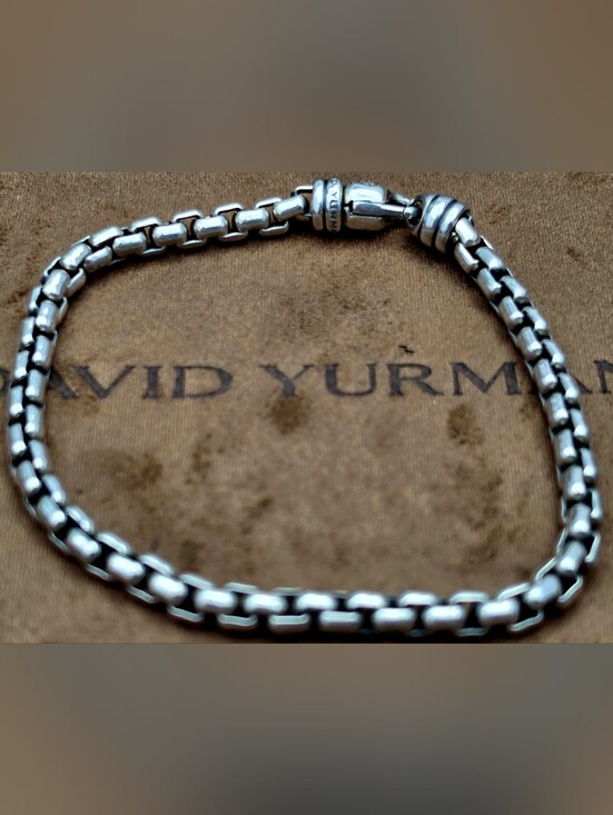 David Yurman Jewelry - David Yurmab Sterling Silver Box Link 5mm, 8.5" Bracelet with Lobster Clasp